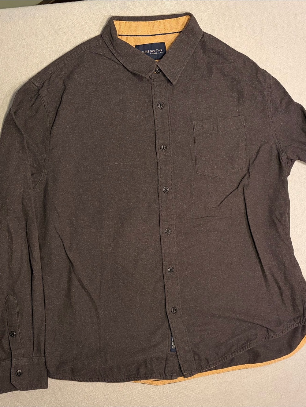 JACHS New York Men's Grey Casual Button-Down Shirt